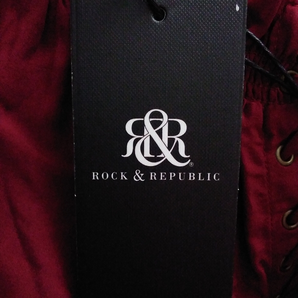 Rock & Republic Burgundy Shirt size M - Picture 3 of 7